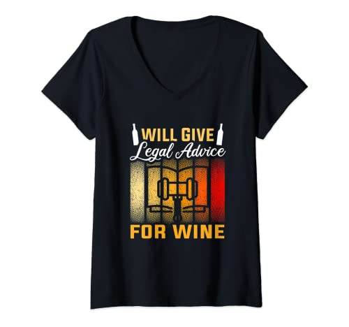 Mujer Asesoramiento jurídico para el vino Abogado jubilado Camiseta Cuello V